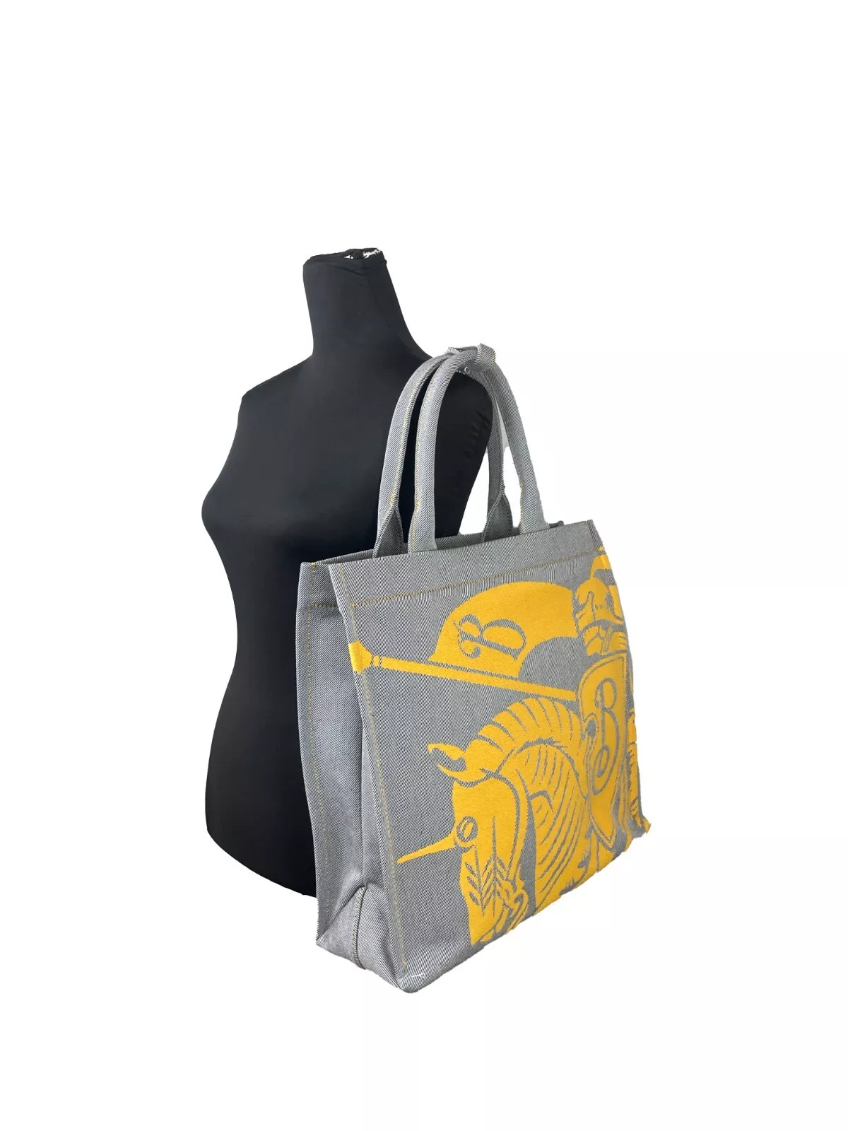 Burberry Women's EKD Canvas Tote Bag With Coin Pouch Sunflower Gray