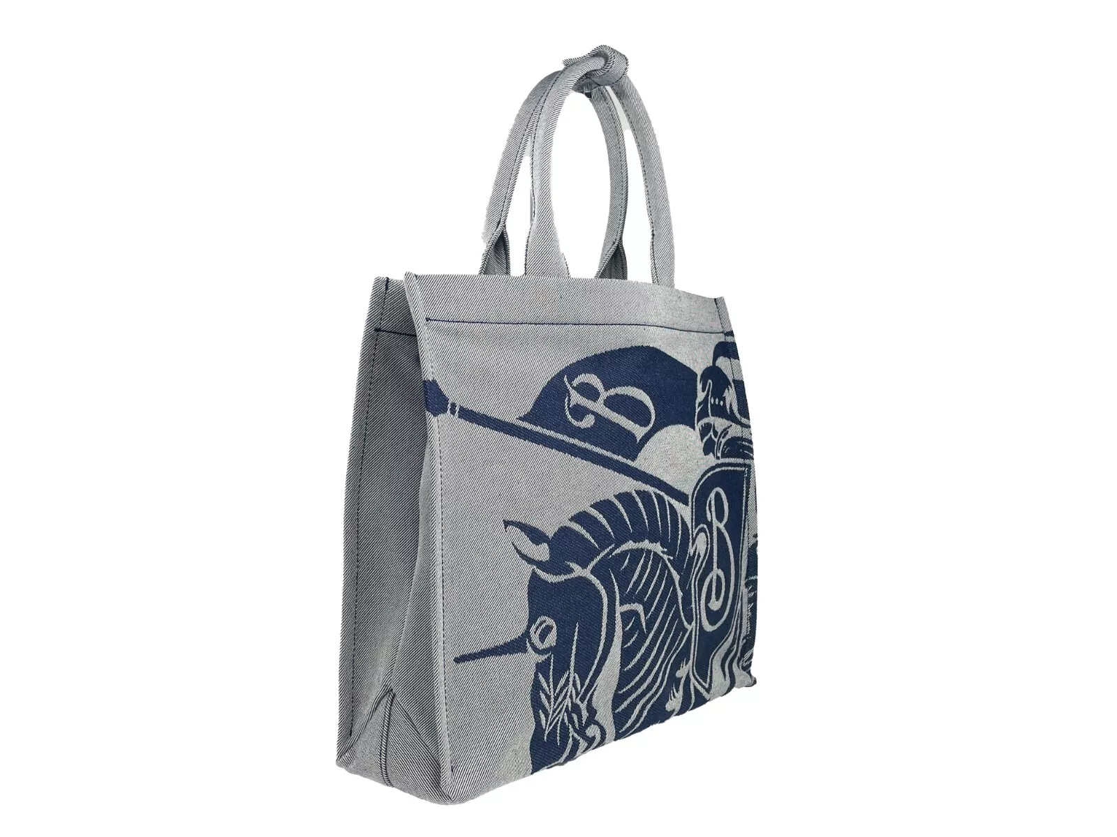 Burberry Women's Navy EKD Canvas Tote Bag With Coin Pouch