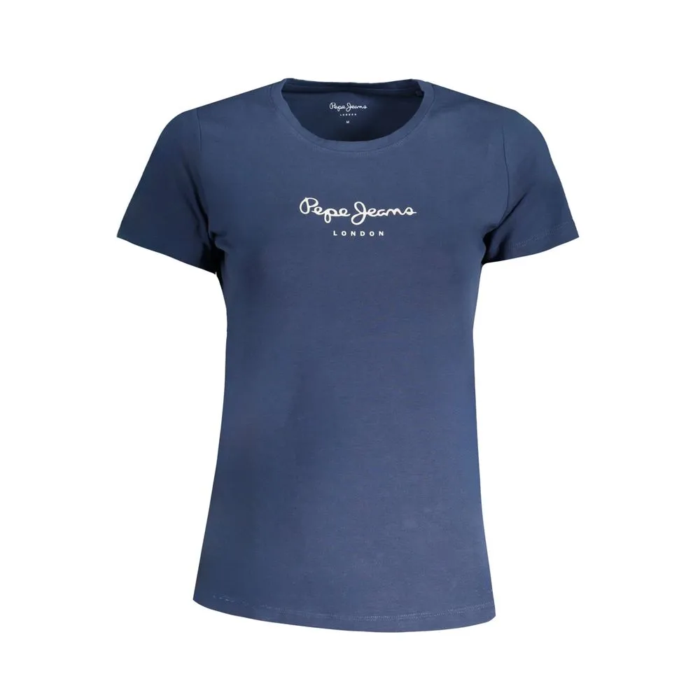 Pepe Jeans Women's Blue Cotton Tops & T-Shirt