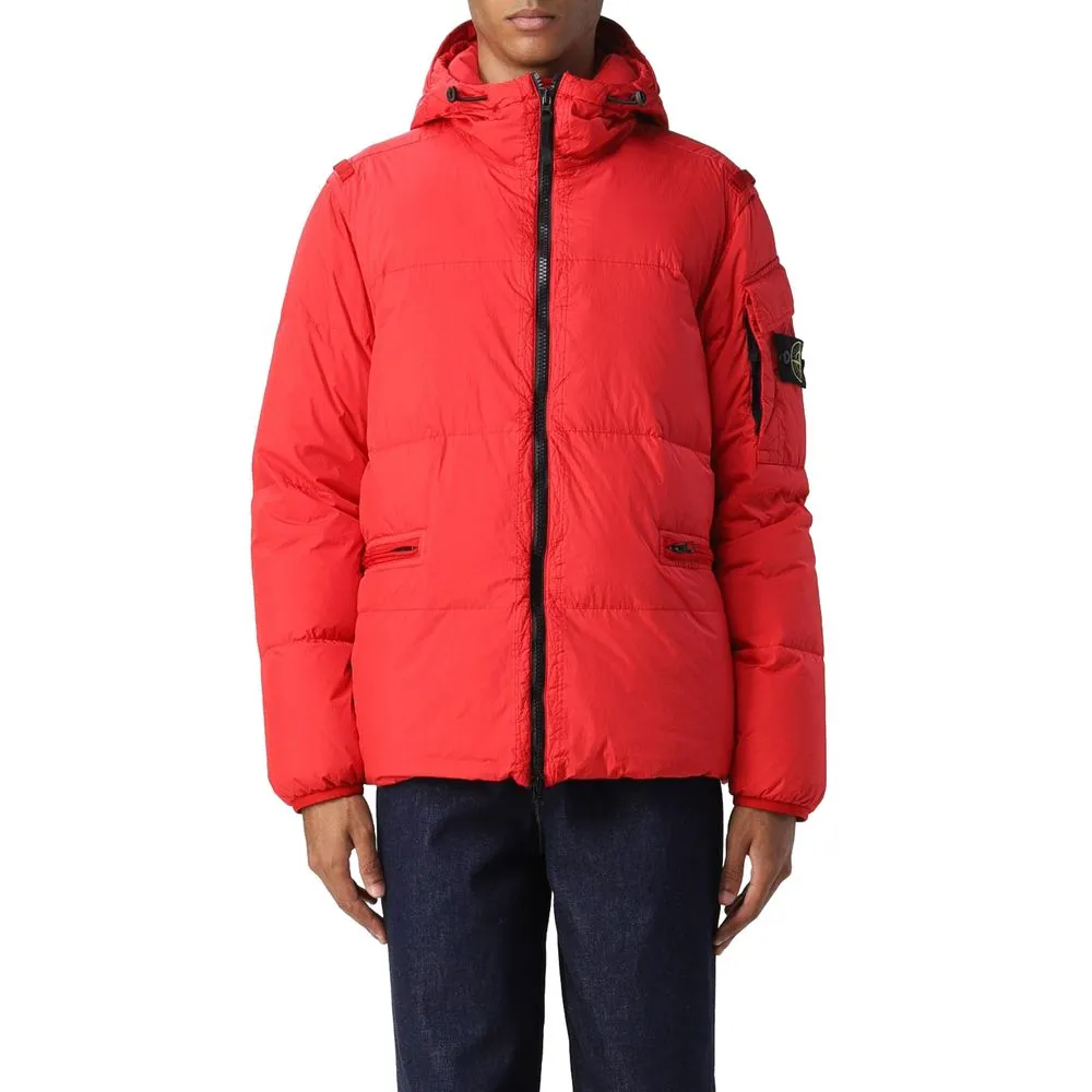 Stone Island Men's Red Nylon Jacket