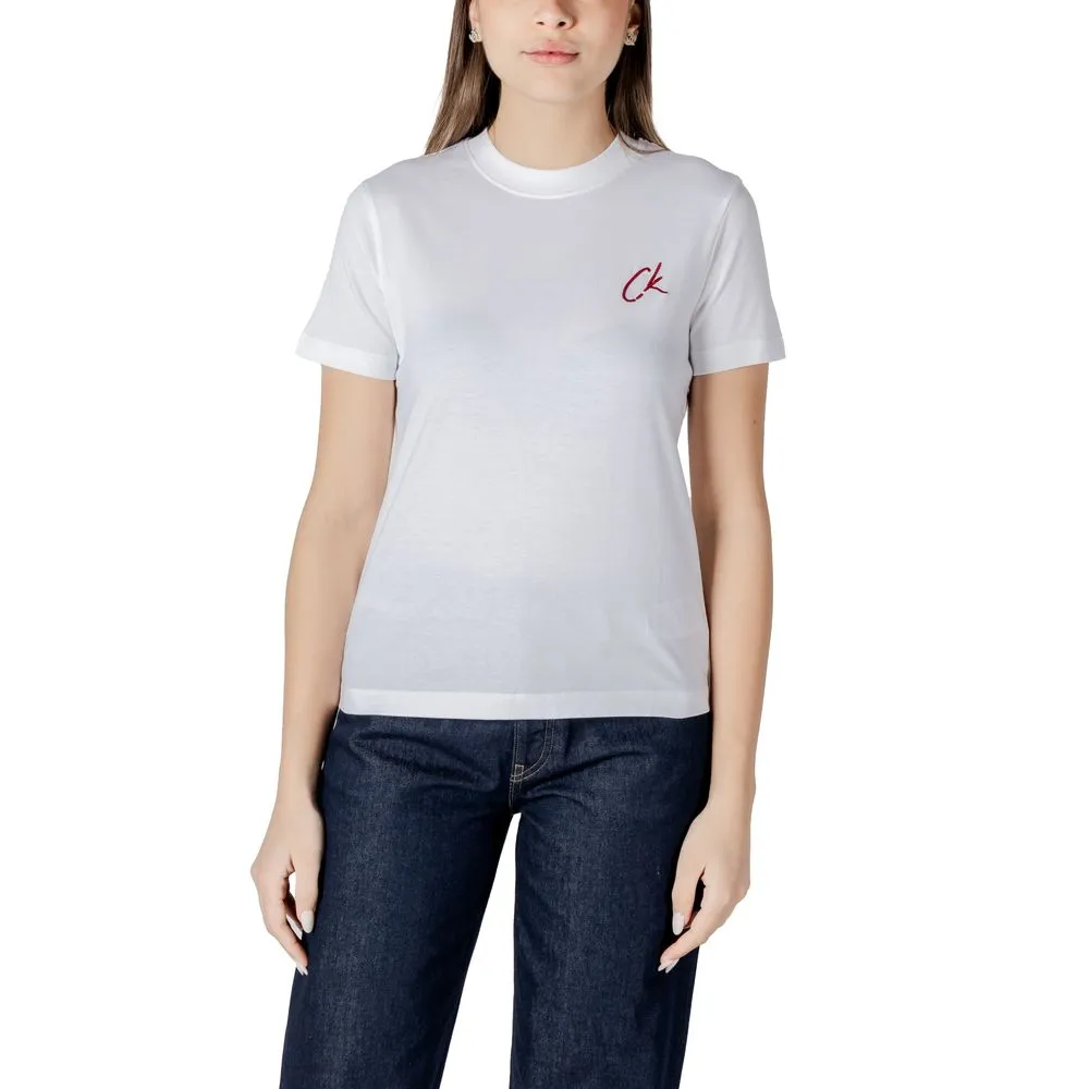 Calvin Klein Jeans Women's White Recycled Cotton Tops & T-Shirt