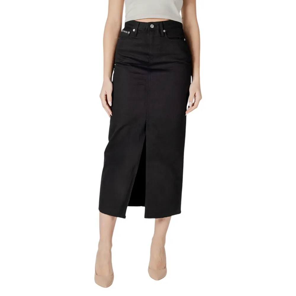 Calvin Klein Jeans Women's Black Cotton Skirt