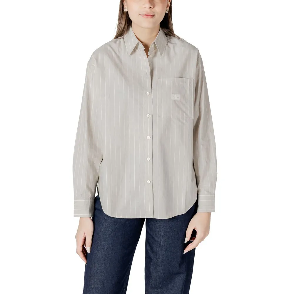 Calvin Klein Jeans Women's Beige Cotton Shirt