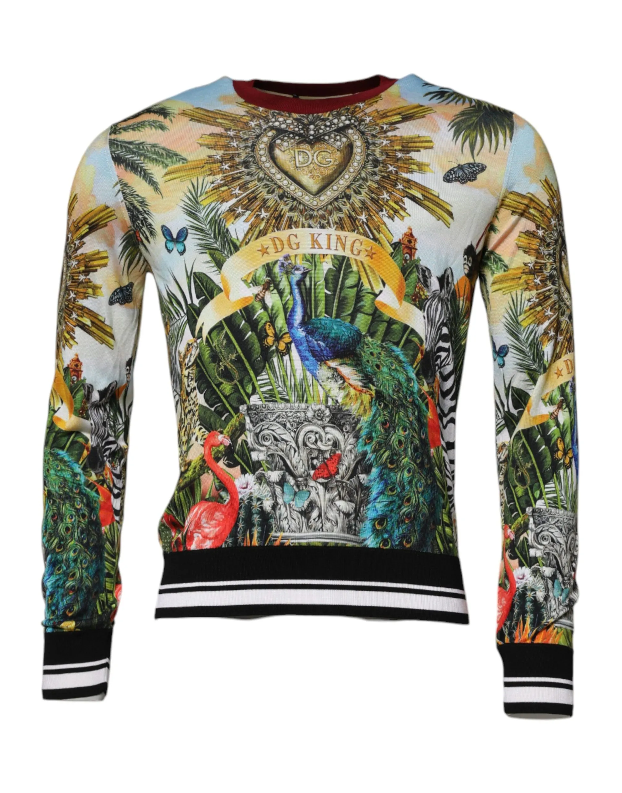 Dolce & Gabbana Men's Multicolor Jungle DG King Pullover Sweater