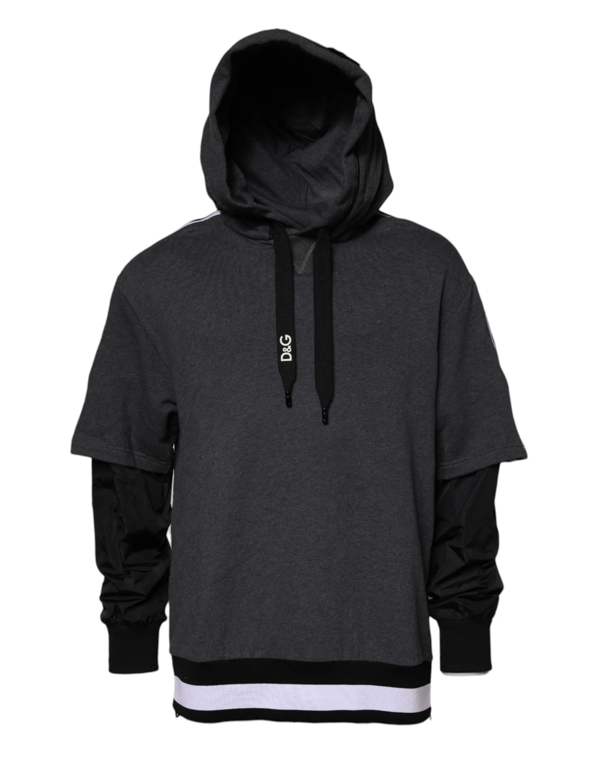 Dolce & Gabbana Men's Melange Gray Cotton Hooded Sweatshirt Sweater