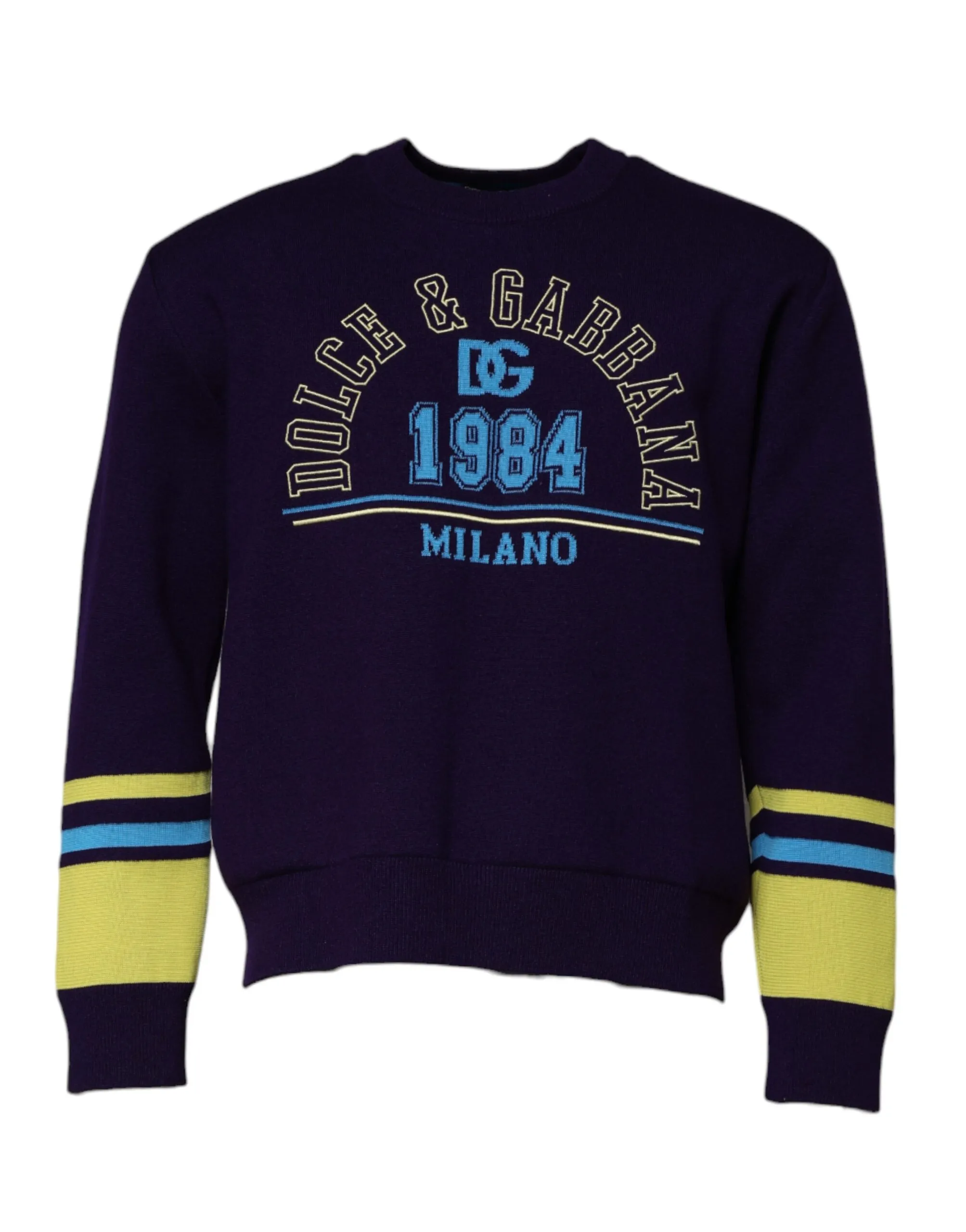 Dolce & Gabbana Men's Blue 1984 Milano CrewNeck Sweatshirt Sweater