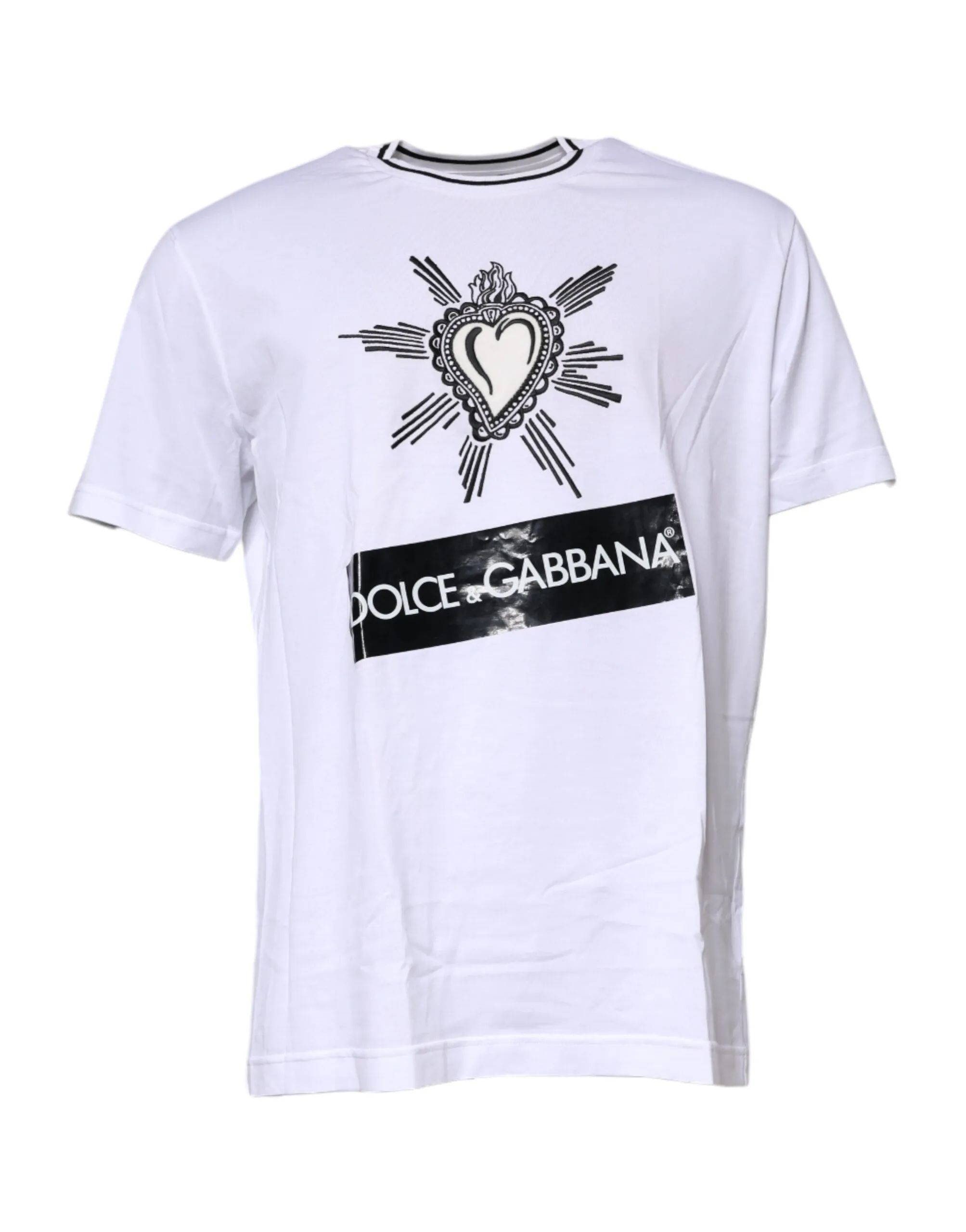 Dolce & Gabbana Men's White Sacred Heart Short Sleeve T-shirt