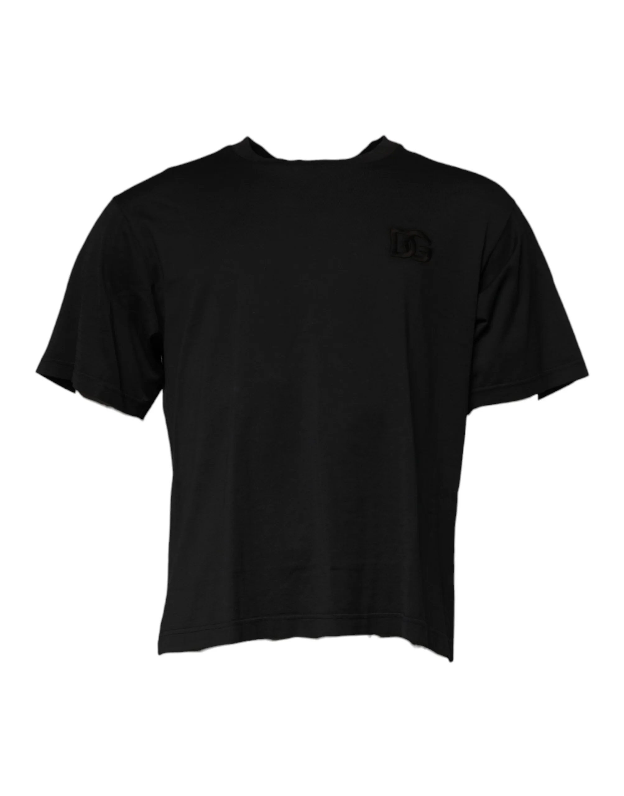 Dolce & Gabbana Men's Black DG Logo Cotton Crew Neck T-shirt