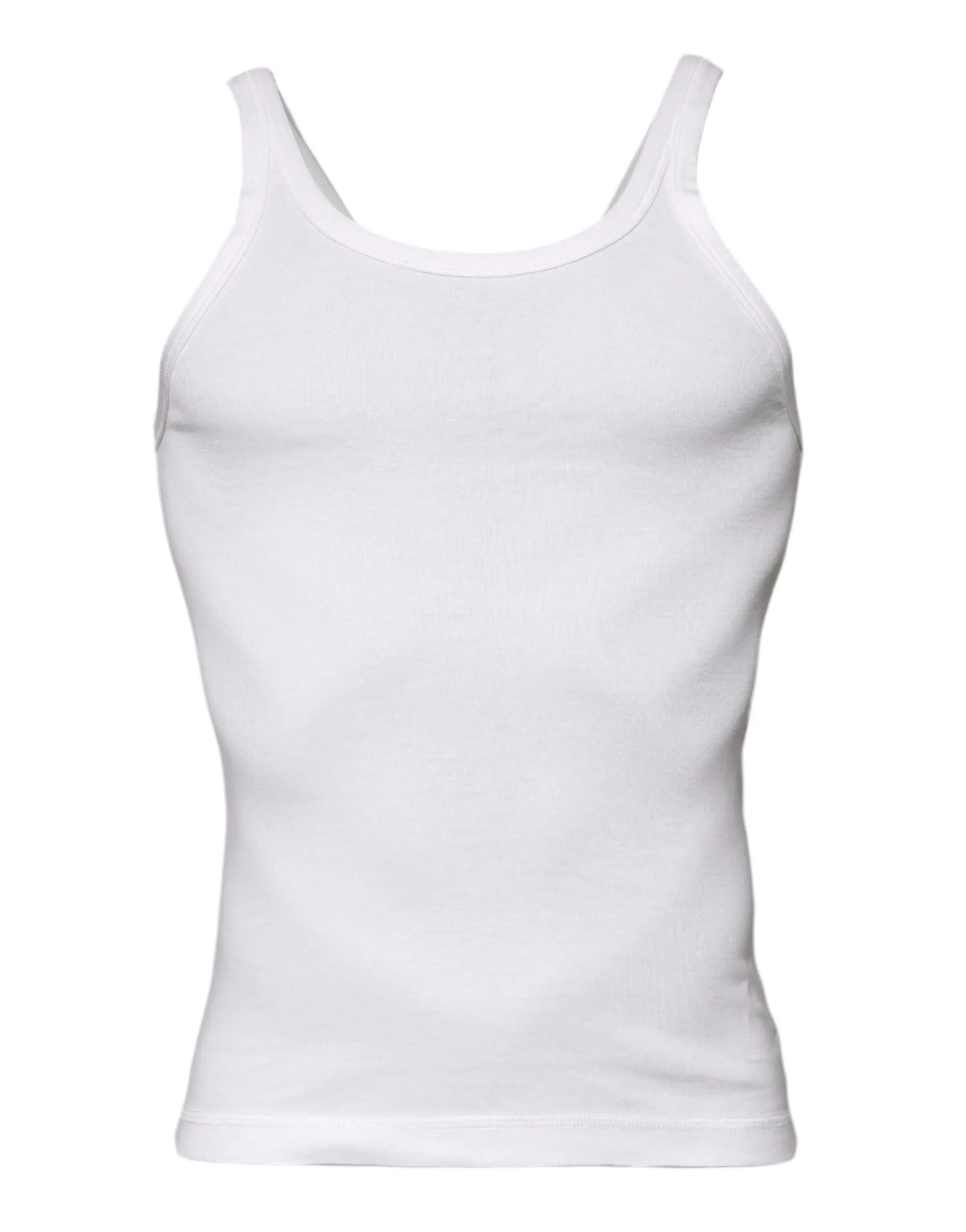 Dolce & Gabbana Men's Ivory Cotton Sleeveless Round Neck Tank T-shirt