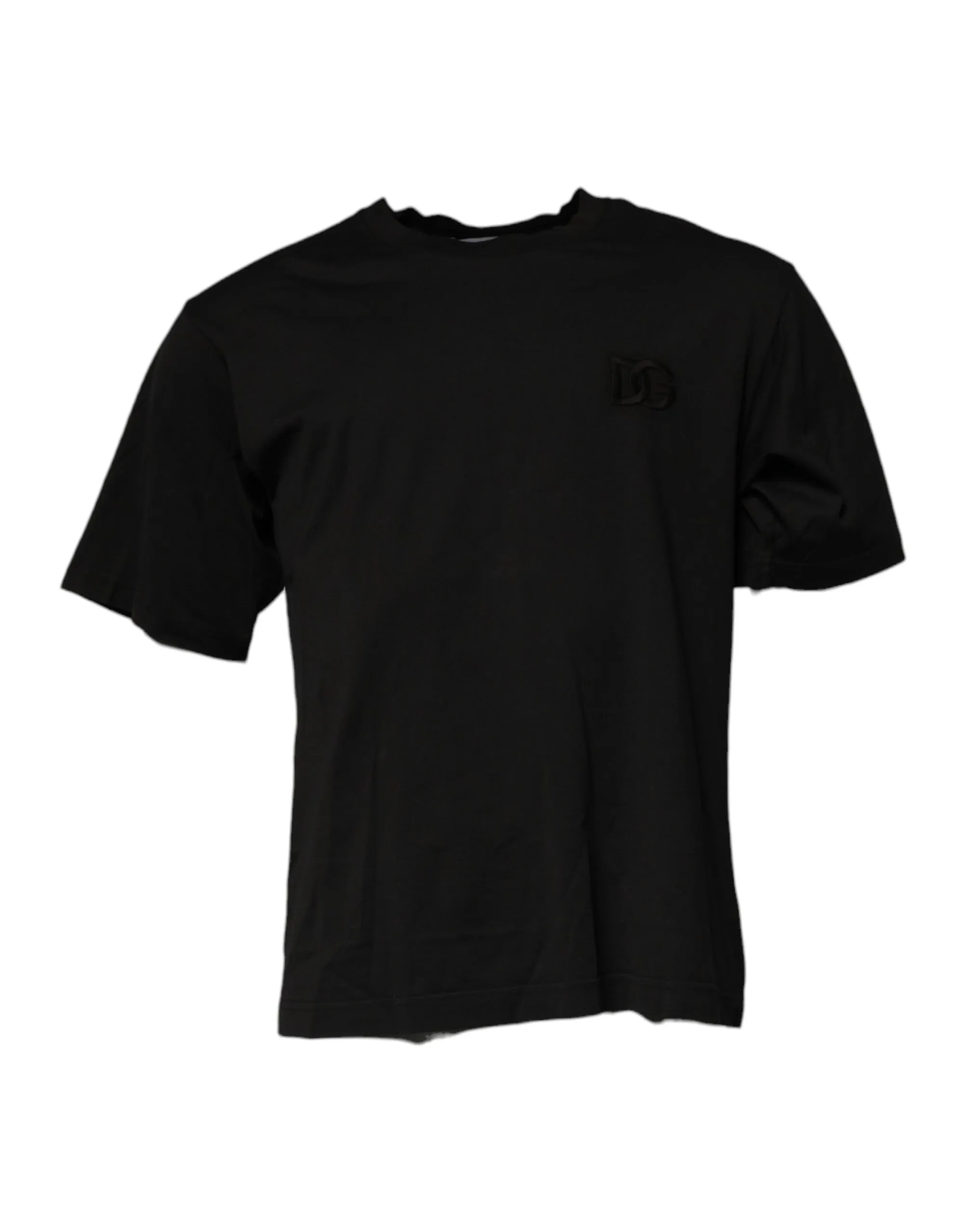 Dolce & Gabbana Men's Black DG Logo Cotton Crew Neck T-shirt