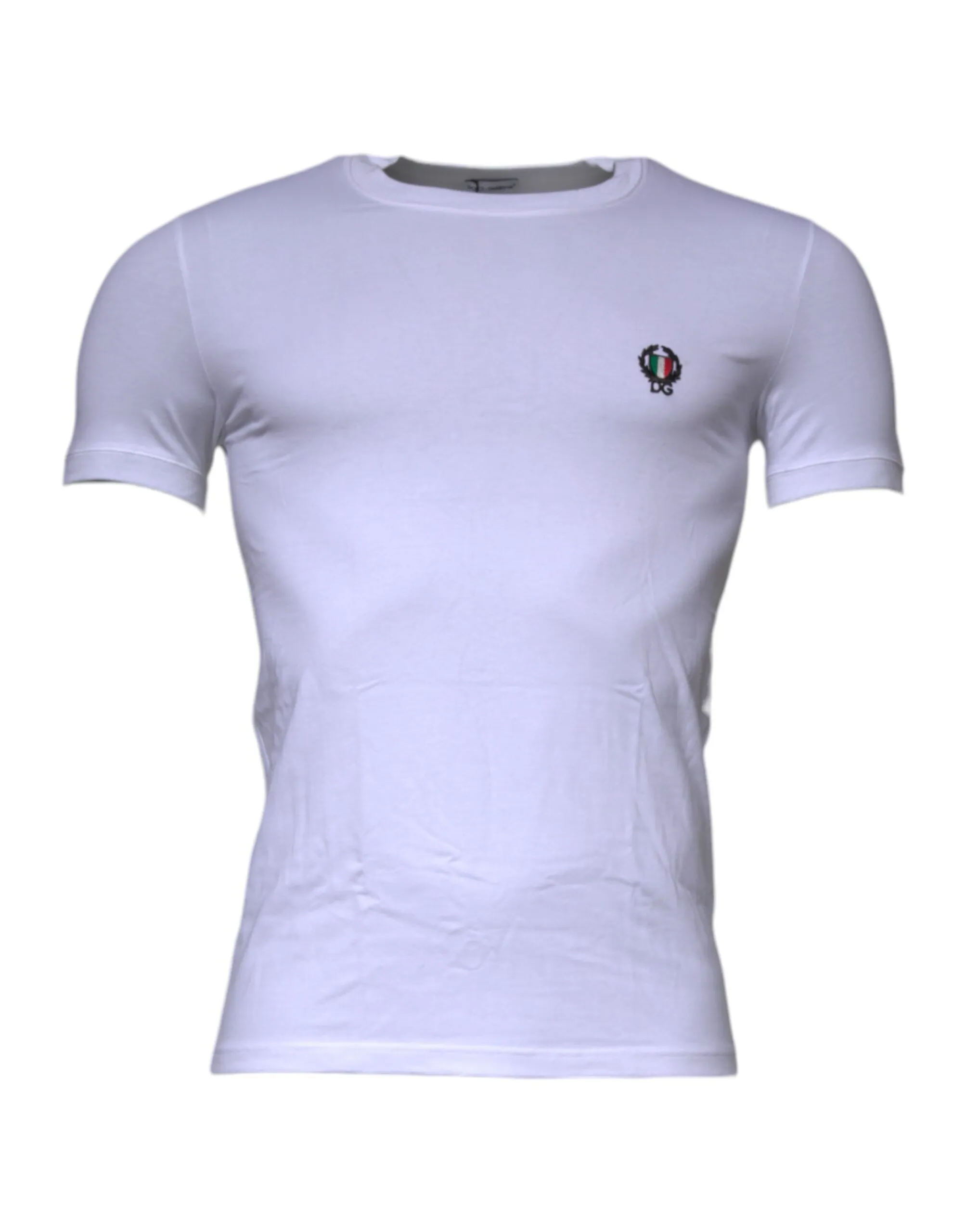 Dolce & Gabbana Men's White Cotton Logo Round Neck Underwear T-shirt