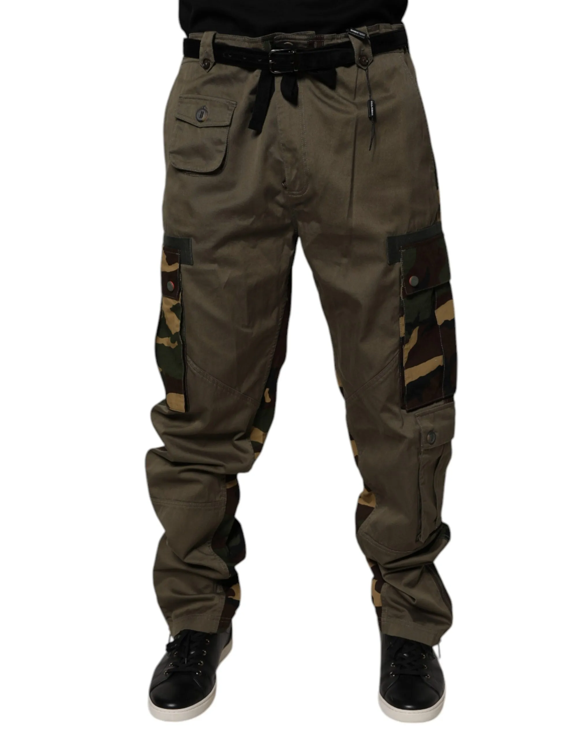 Dolce & Gabbana Men's Multicolor Patchwork Camouflage Cargo Pants