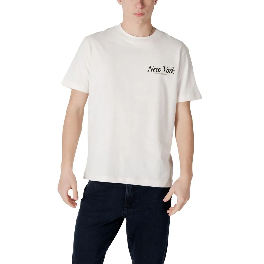 Calvin Klein Jeans Men's Beige Cotton T-Shirt