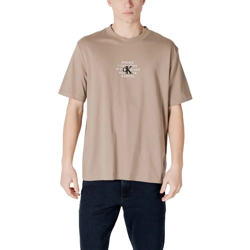 Calvin Klein Jeans Men's Beige Cotton Rigenerato T-Shirt