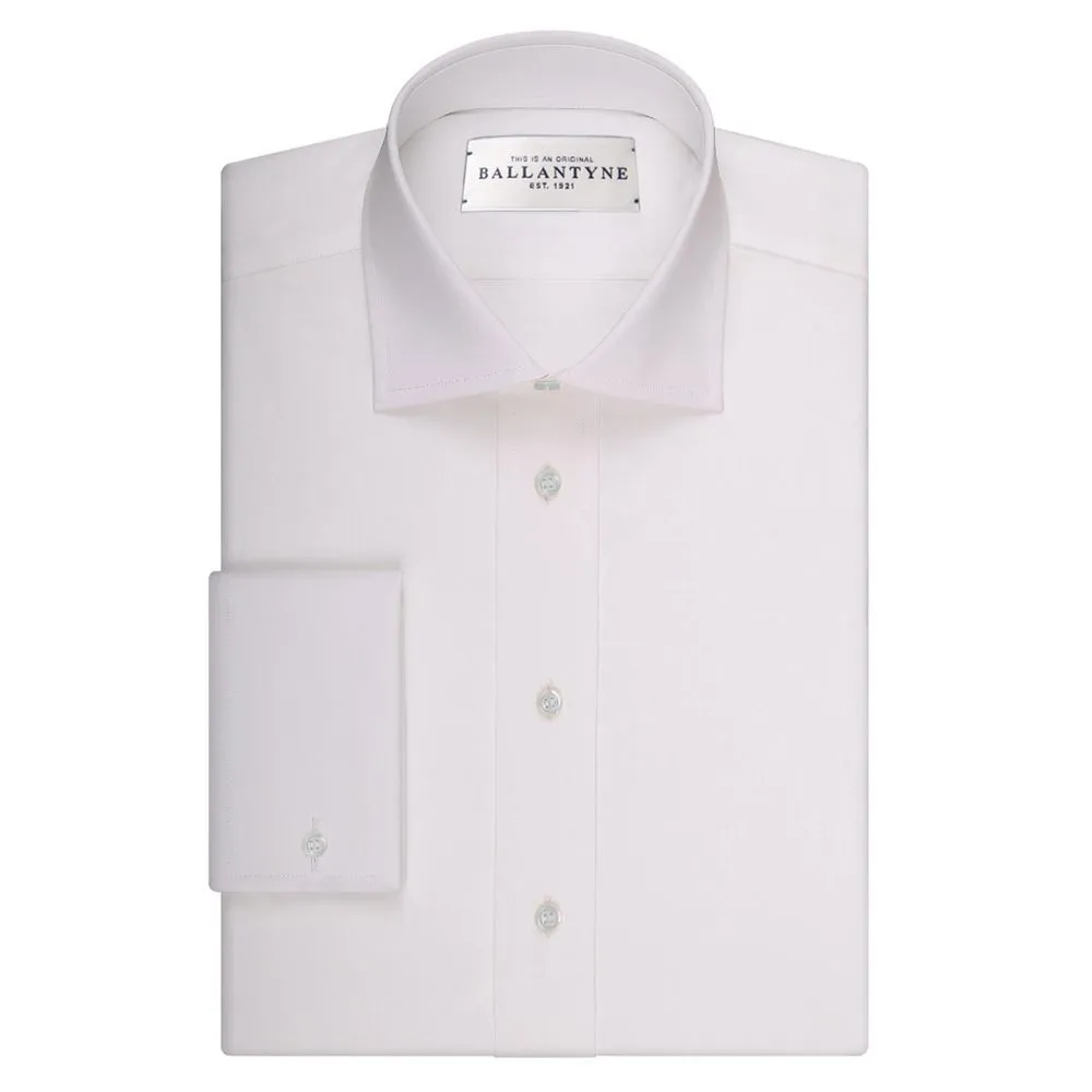 Ballantyne Men's White White Cotton Material Shirt