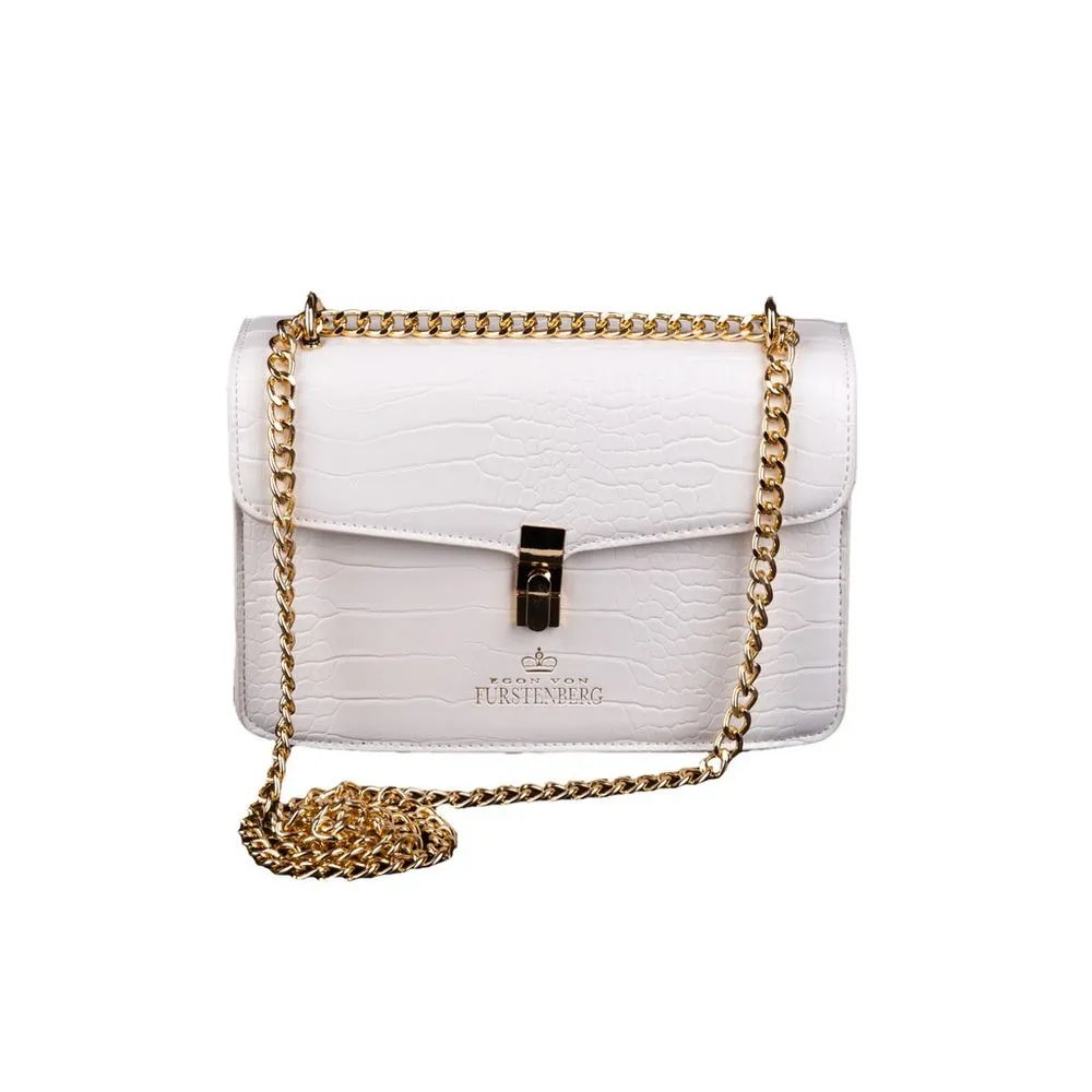 Egon Von Furstenberg Women's White Synthetic Material Crossbody Bag