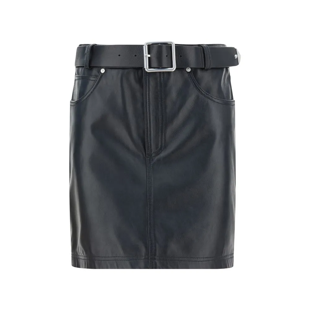 PINKO Women's Leather Mini Skirt