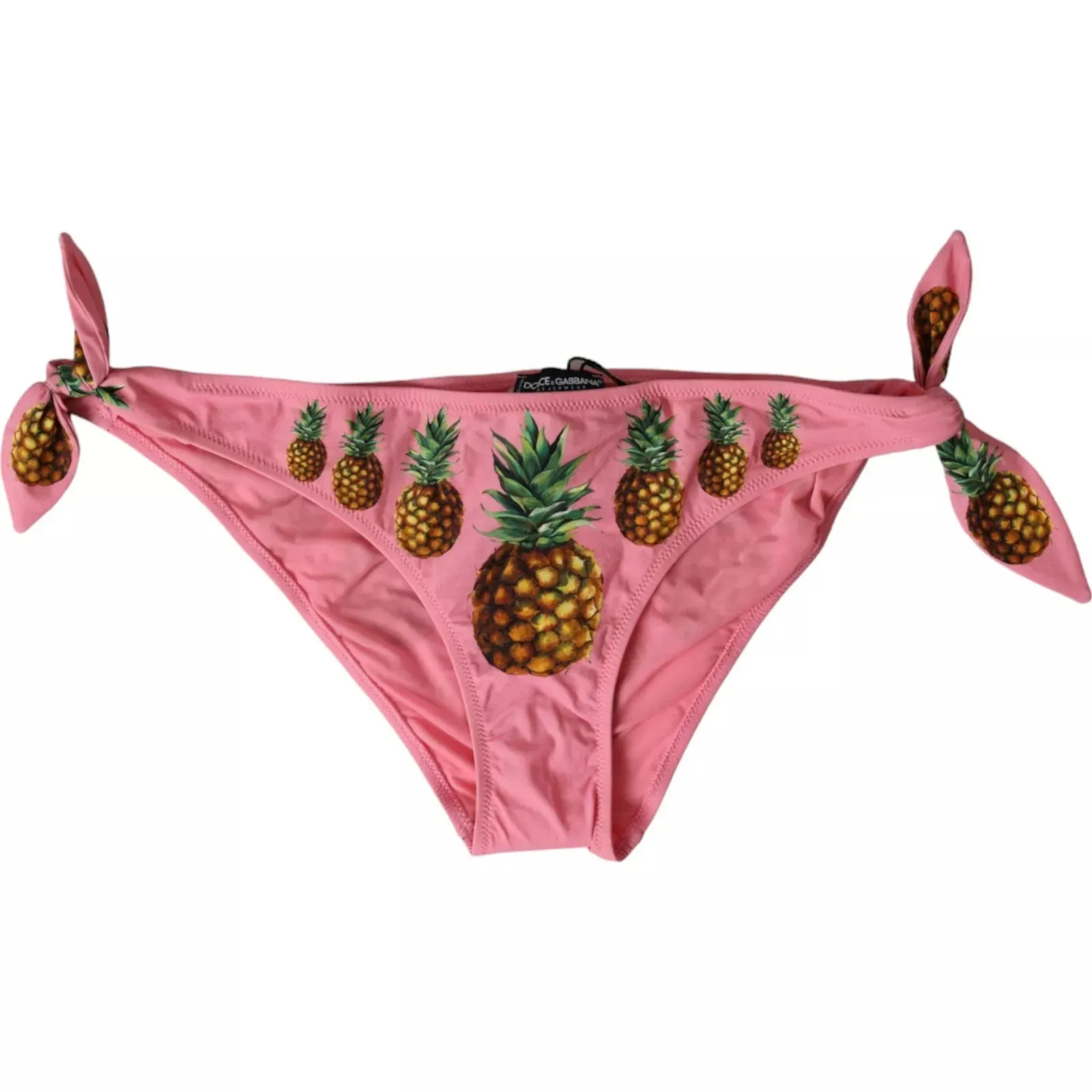 Dolce & Gabbana Women's Pink Pineapple Swimsuit Bikini Bottom Swimwear