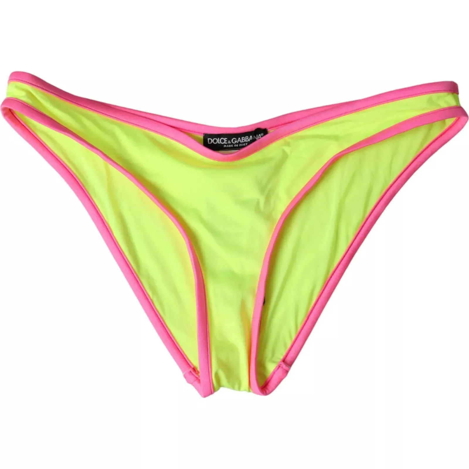 Dolce & Gabbana Women's Yellow Pink Nylon Swimwear Bottom Beachwear Bikini
