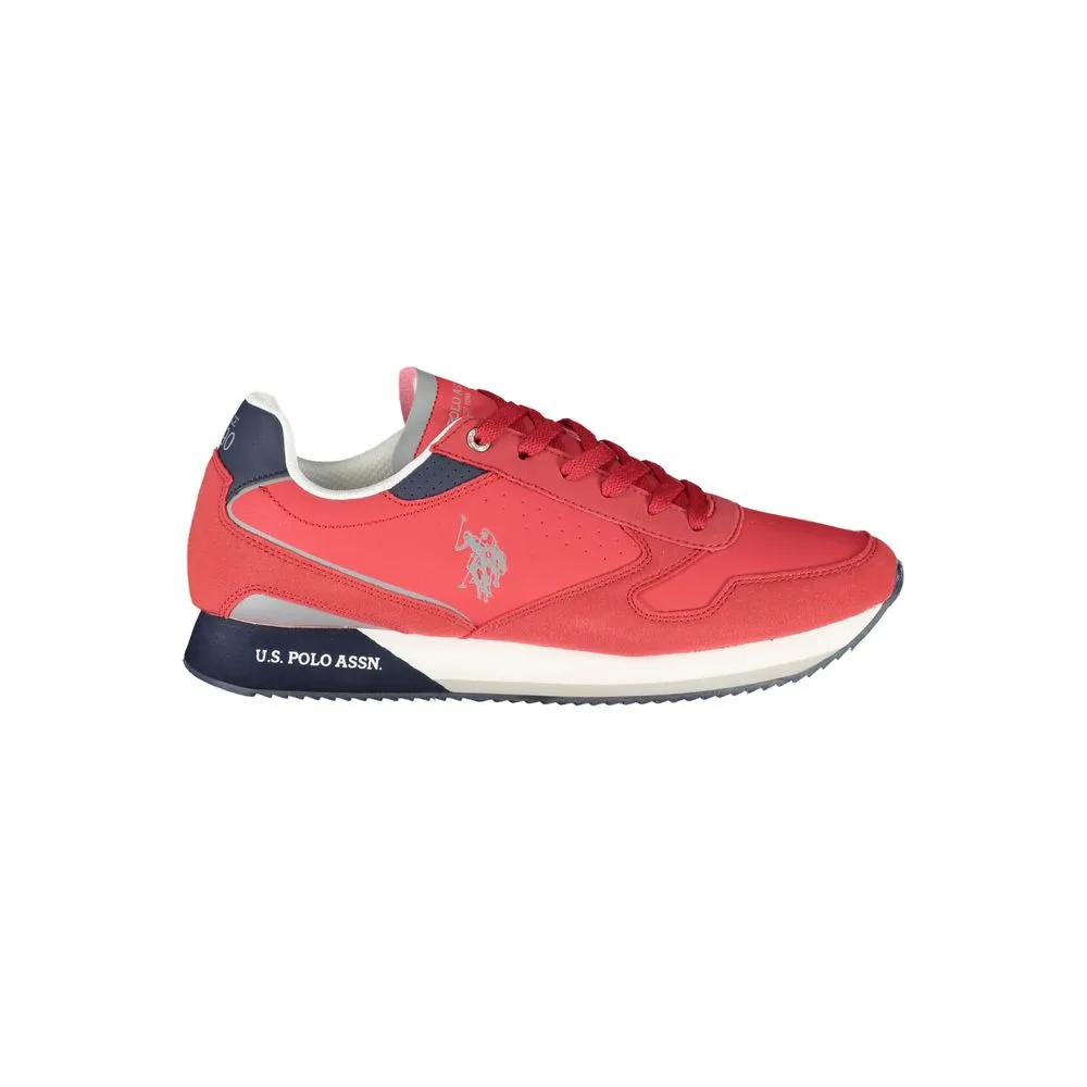 U.S. POLO ASSN. Men's Sleek Pink Lace-Up Sneakers with Contrast Details