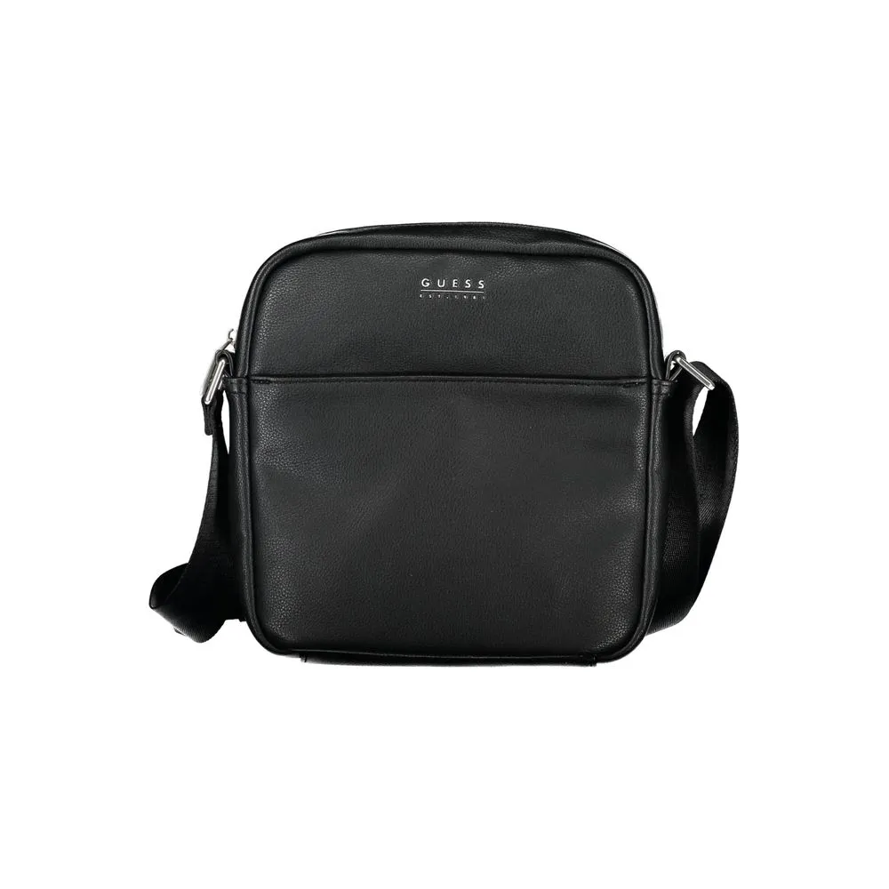 Guess Jeans Men's Sleek Black Polyethylene Shoulder Bag