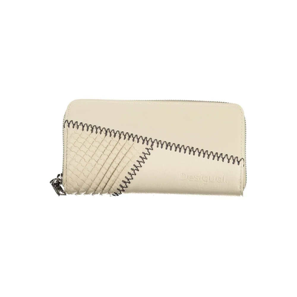 Desigual Women's Beige Chic Wallet with Contrasting Accents