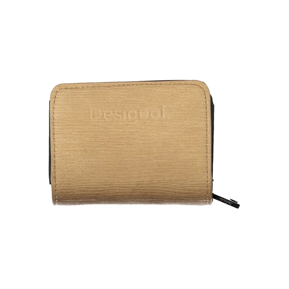 Desigual Women's Chic Brown Wallet with Card Slots & Secure Closure
