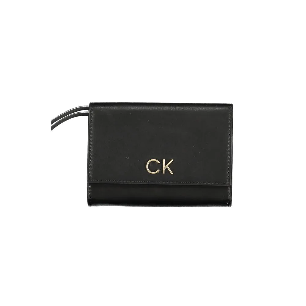 Calvin Klein Women's Sleek Compact Designer Wallet in Black