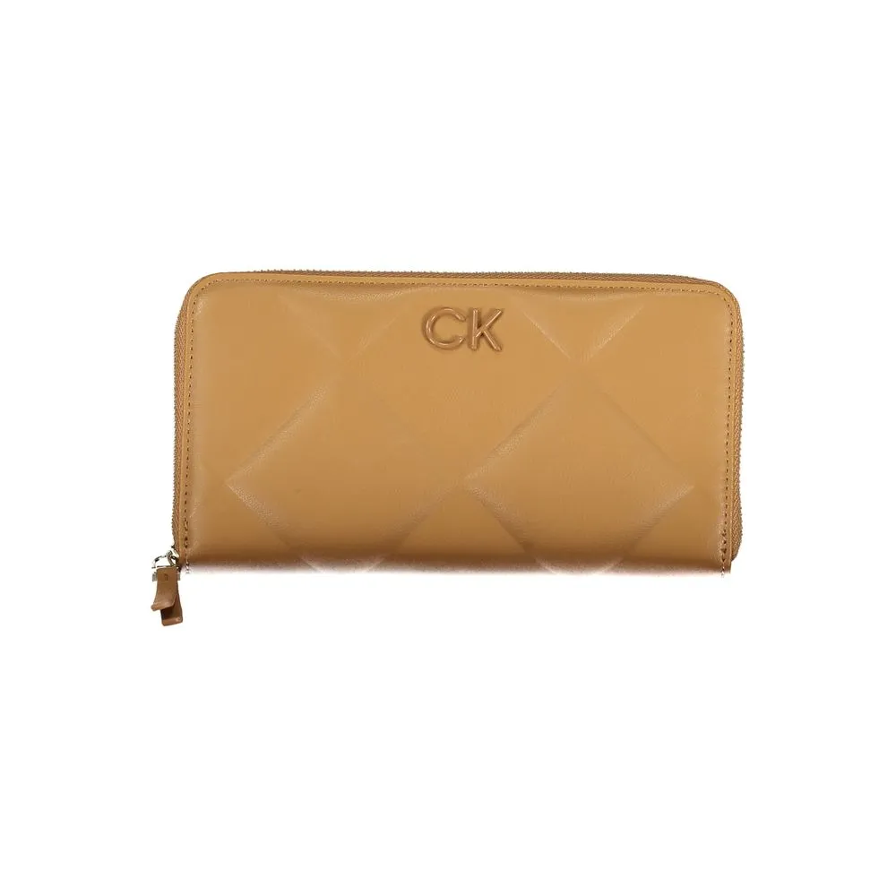 Calvin Klein Women's Elegant Brown Polyester Wallet with RFID Block