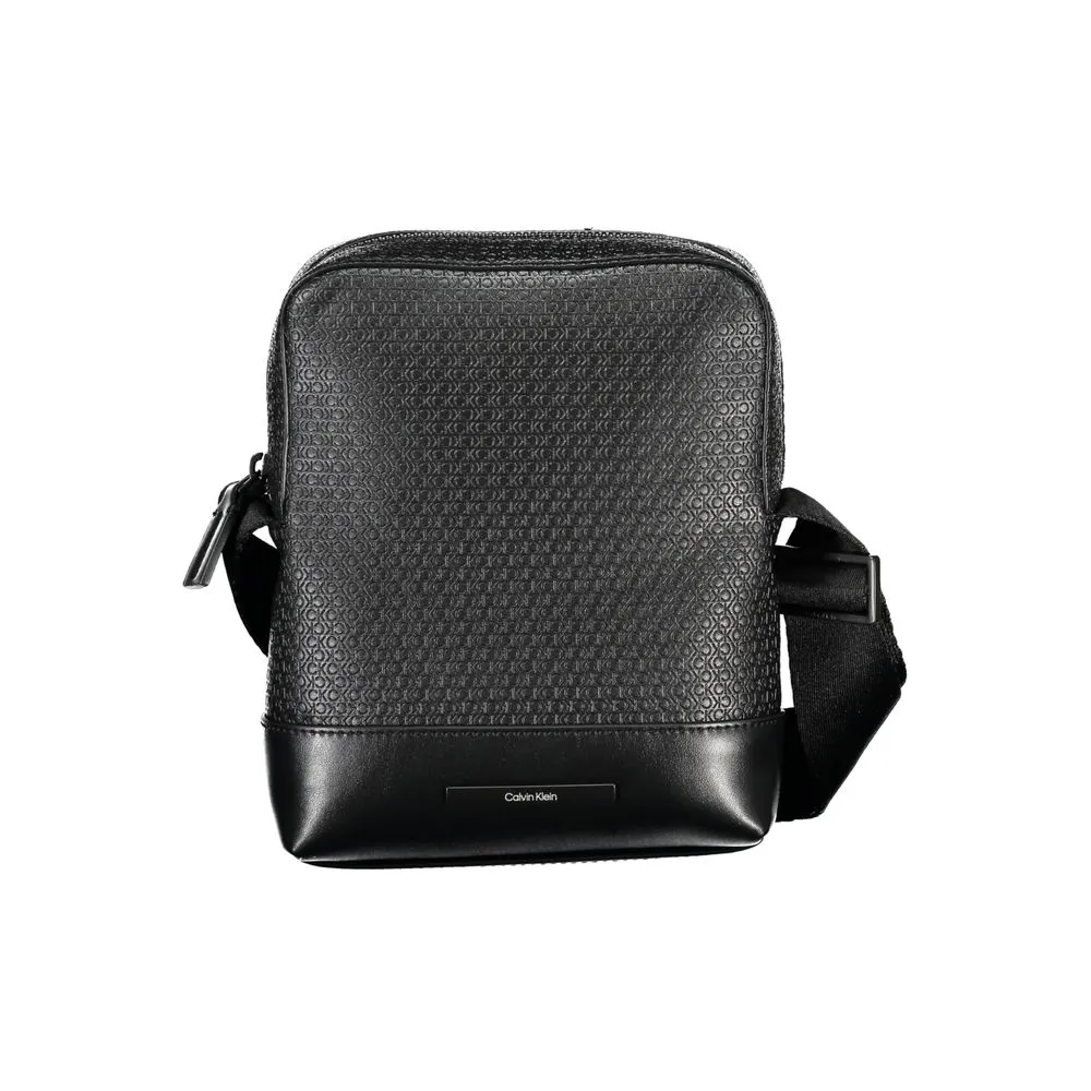 Calvin Klein Men's Elegant Black Shoulder Bag with Contrasting Accents