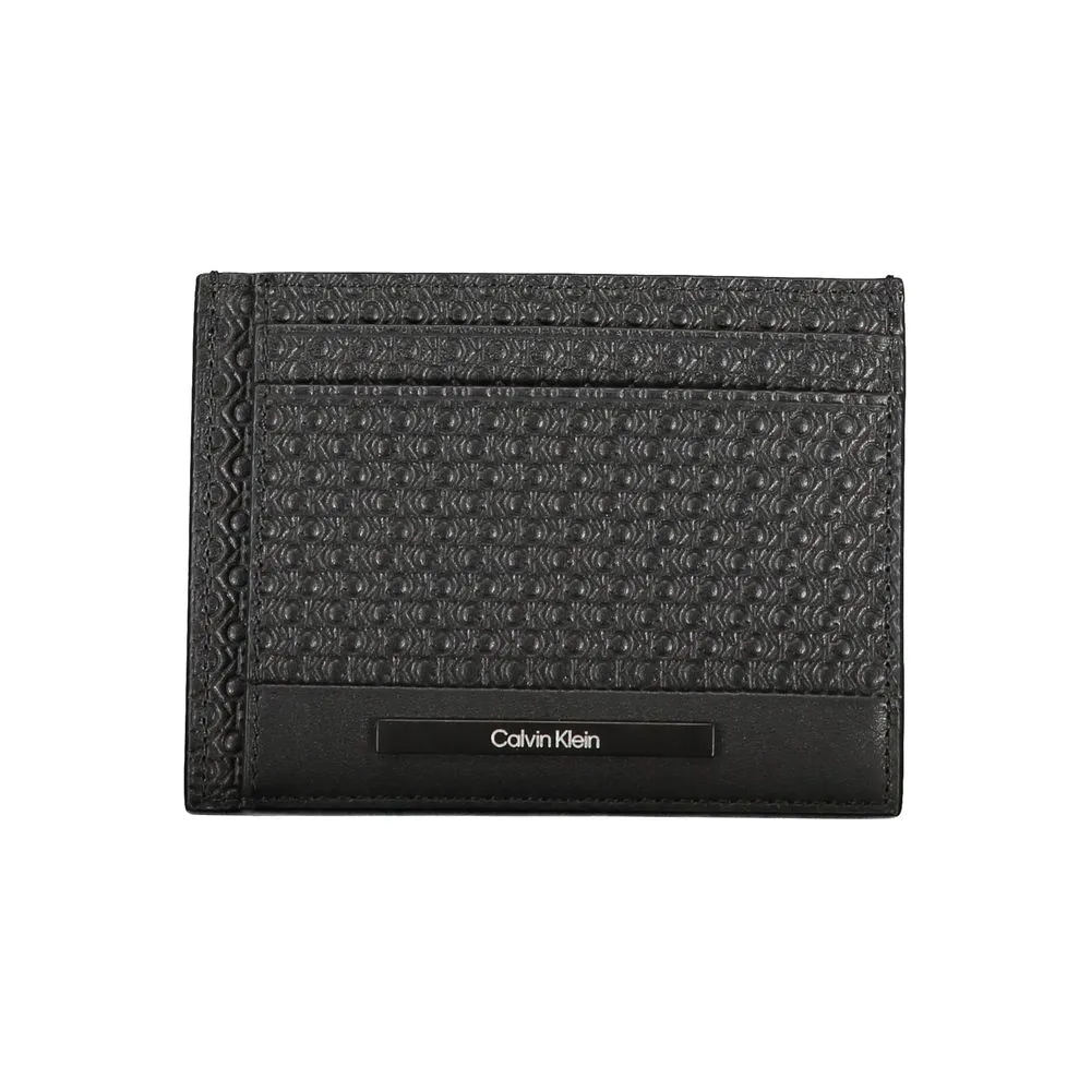 Calvin Klein Men's Elegant Leather Card Holder with Contrasting Details