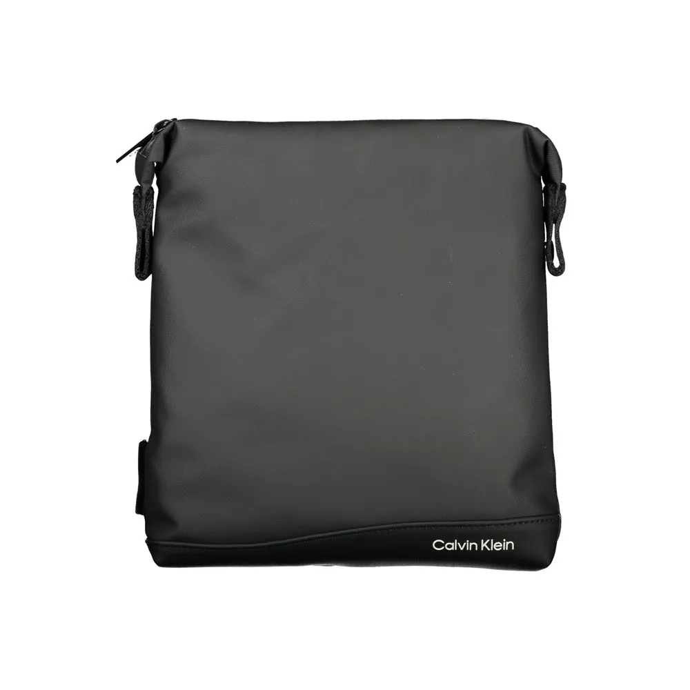 Calvin Klein Men's Elegant Black Shoulder Bag with Contrast Details