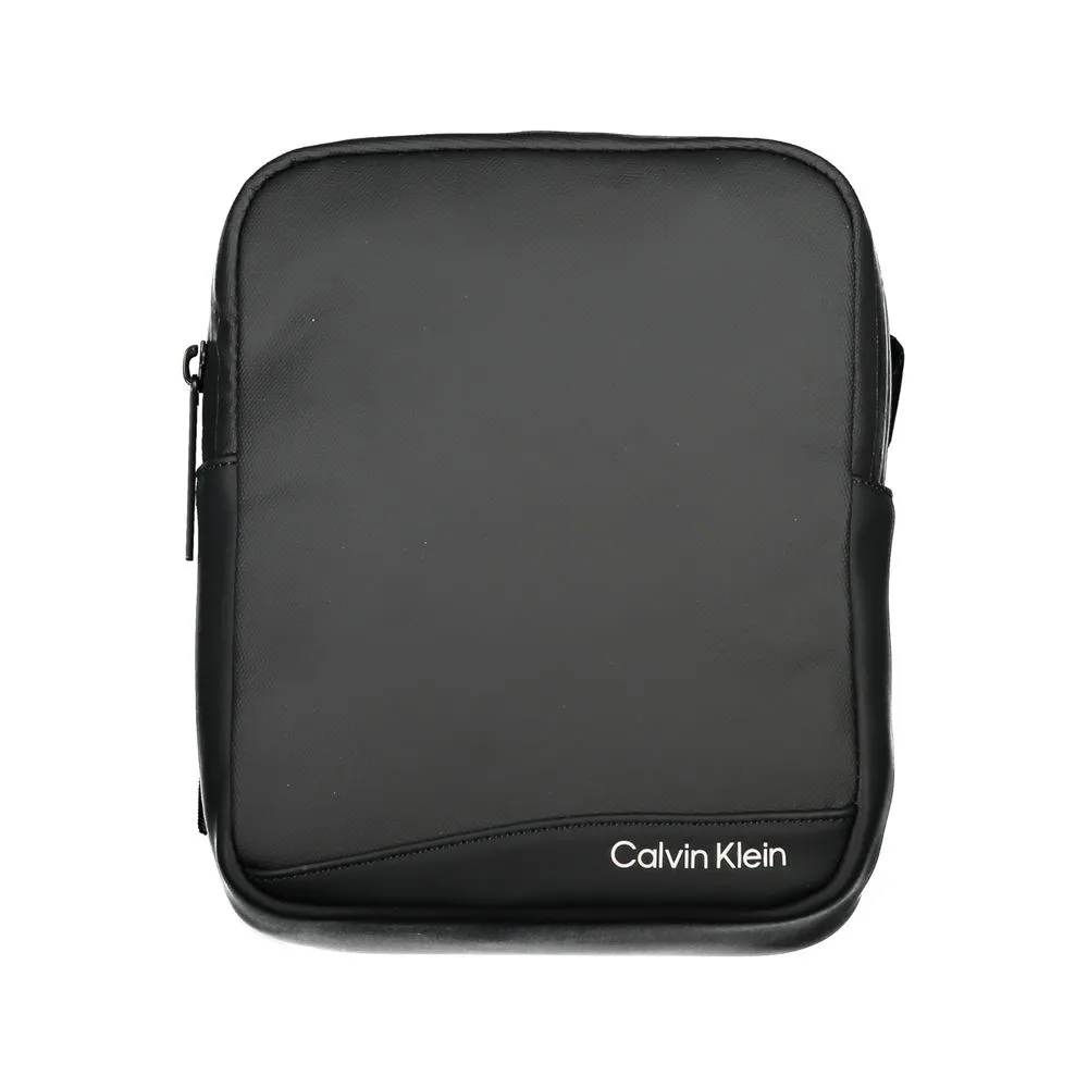 Calvin Klein Men's Sleek Black Recycled Polyester Shoulder Bag