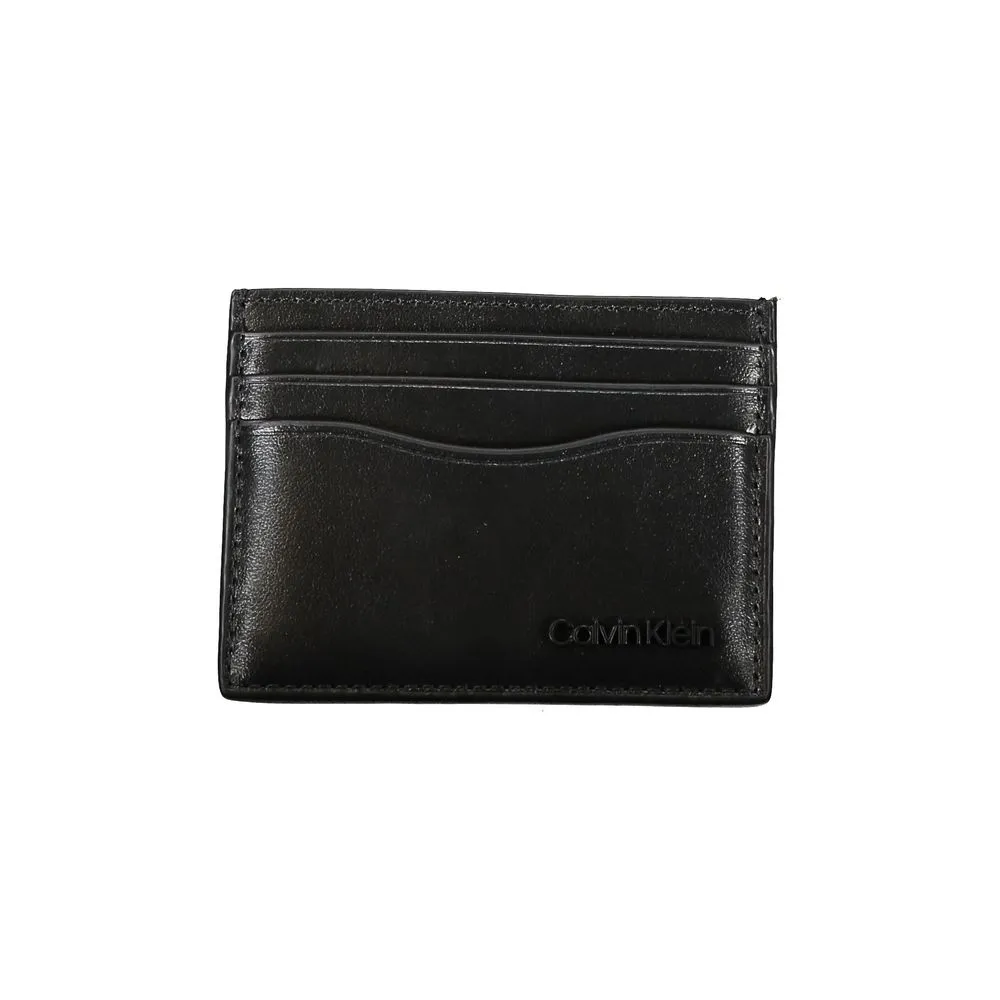 Calvin Klein Men's Sleek Black Leather Card Holder