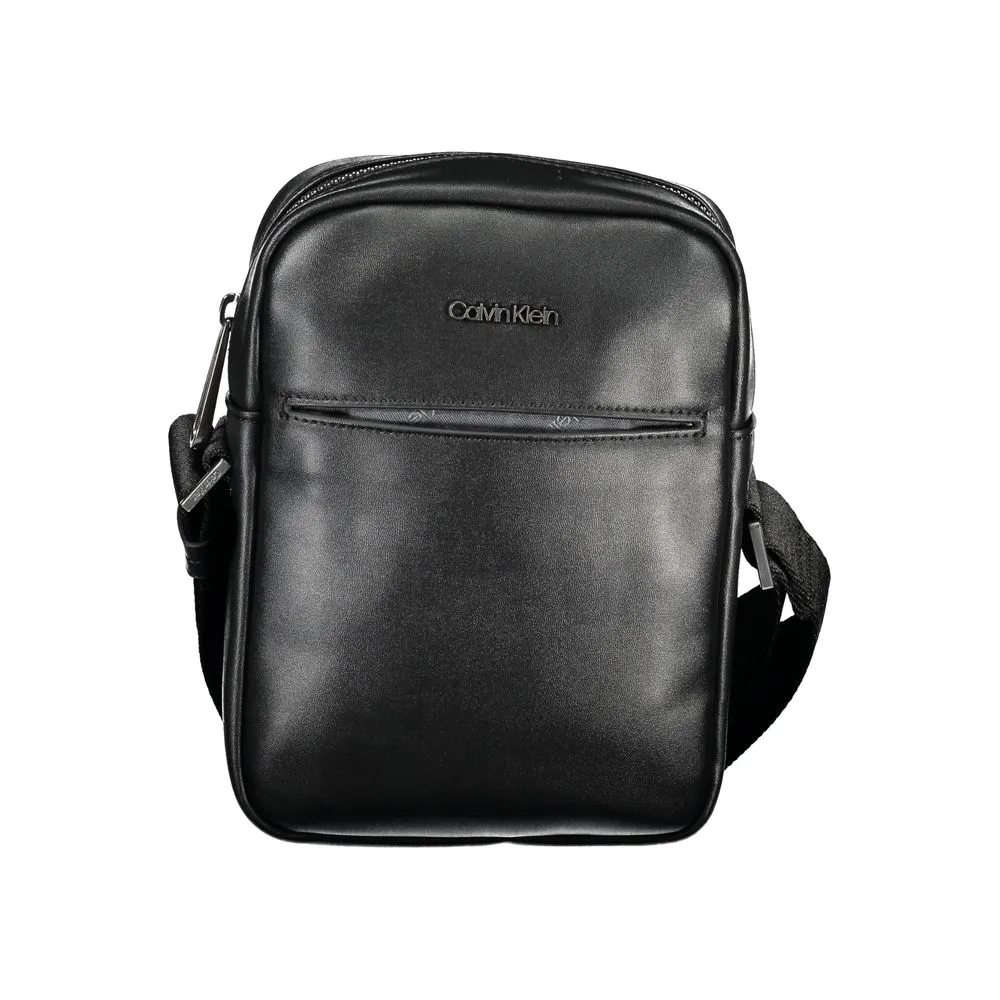 Calvin Klein Men's Eco-Chic Black Shoulder Bag with Logo Detail