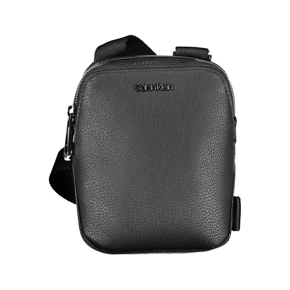 Calvin Klein Men's Sleek Black Shoulder Bag with Logo Detail