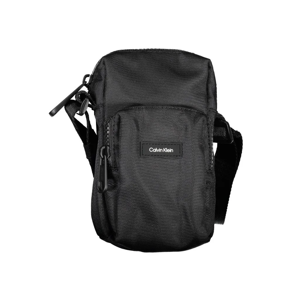 Calvin Klein Men's Elegant Black Shoulder Bag with Chic Detailing