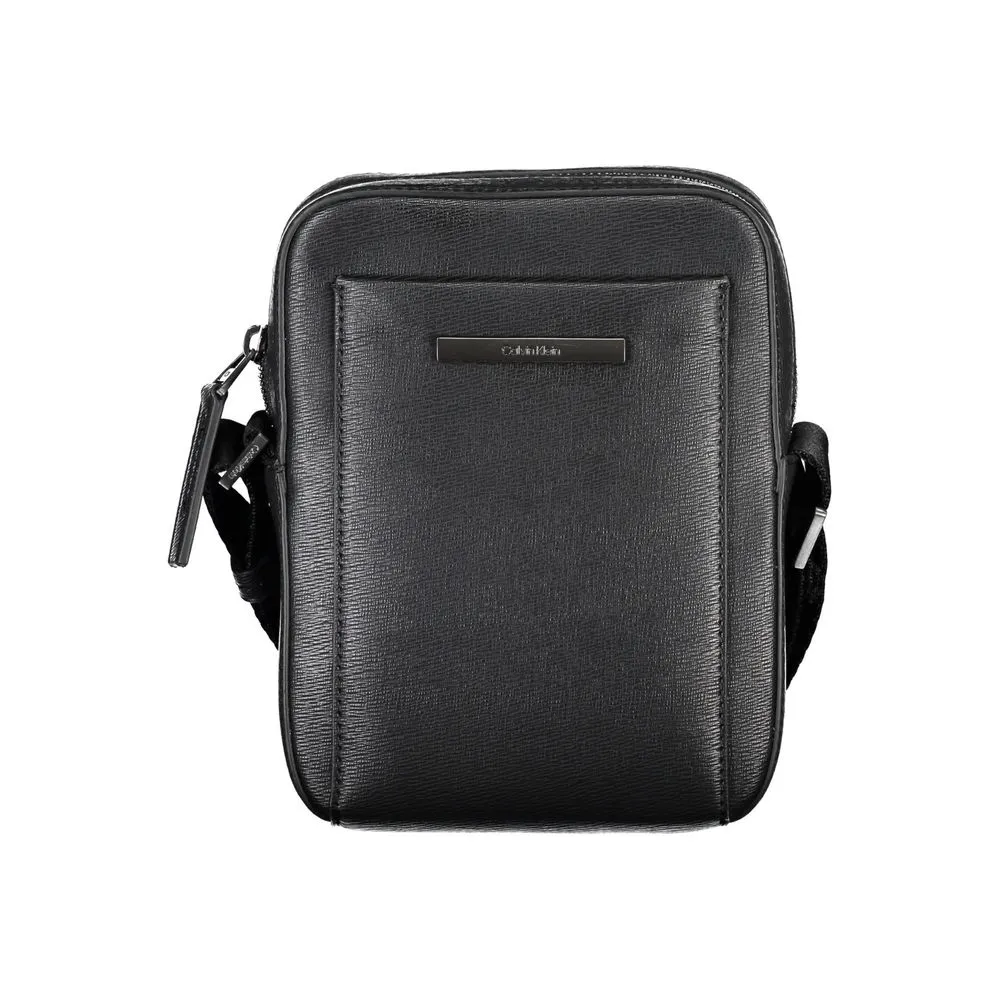 Calvin Klein Men's Elegant Black Shoulder Bag with Sleek Detailing