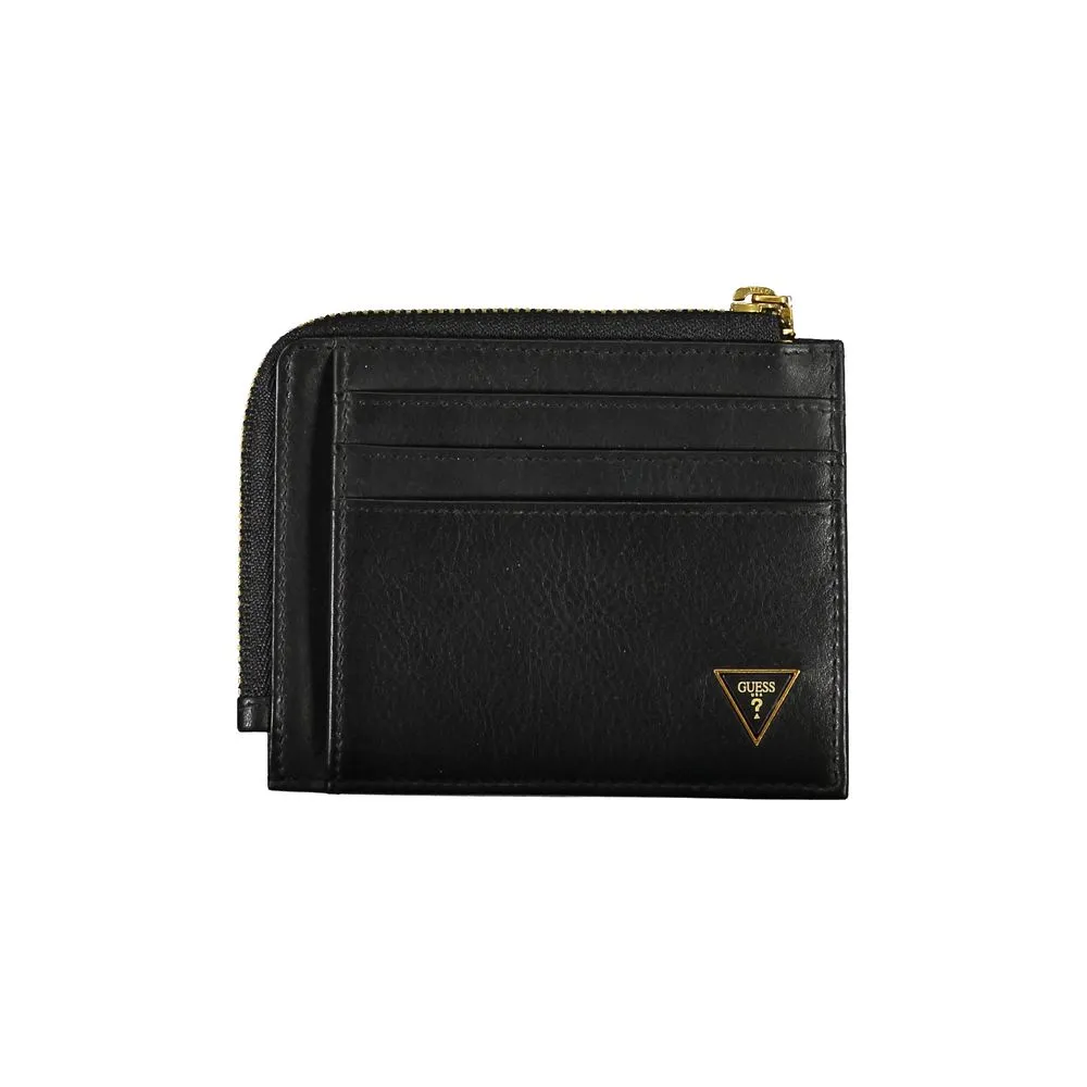Guess Jeans Men's Sleek Black Leather Wallet with RFID Block