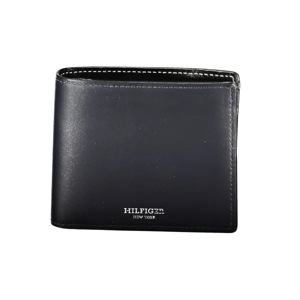 Tommy Hilfiger Men's Elegant Blue Leather Bi-Fold Wallet