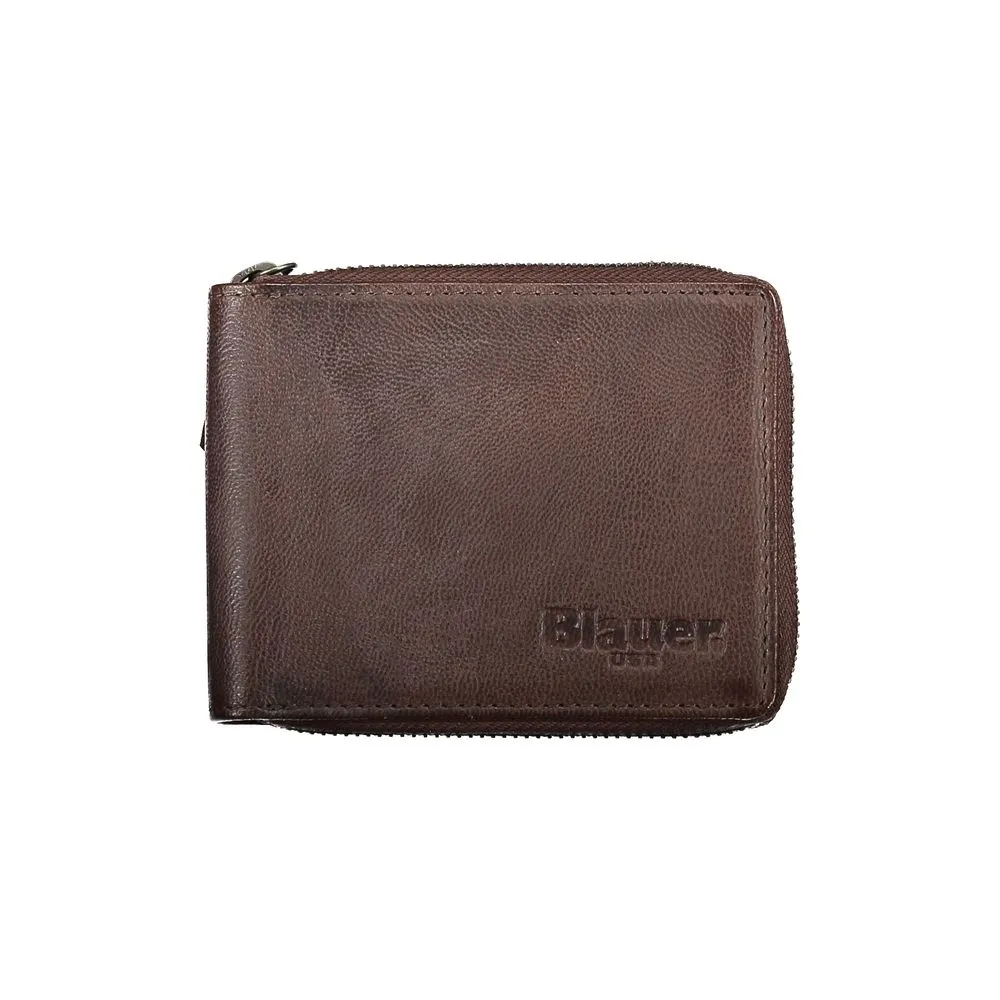 Blauer Men's Elegant Leather Coin & Card Wallet in Brown