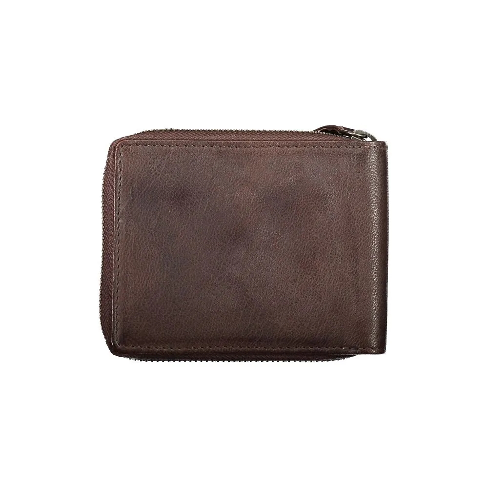 Blauer Men's Elegant Leather Coin & Card Wallet in Brown