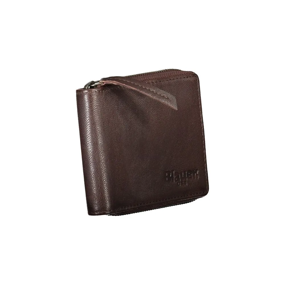 Blauer Men's Elegant Leather Coin & Card Wallet in Brown