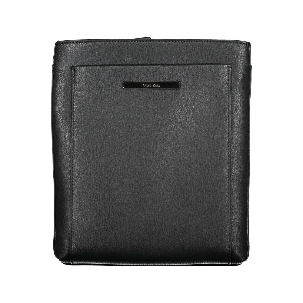 Calvin Klein Men's Elegant Black Shoulder Bag with Contrasting Details