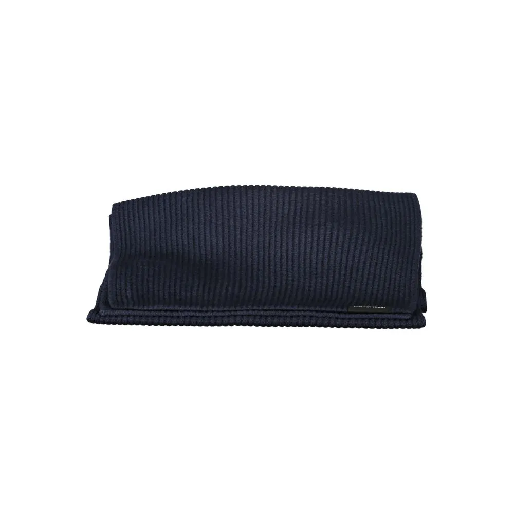Calvin Klein Men's Elegant Blue Cotton Cashmere Scarf