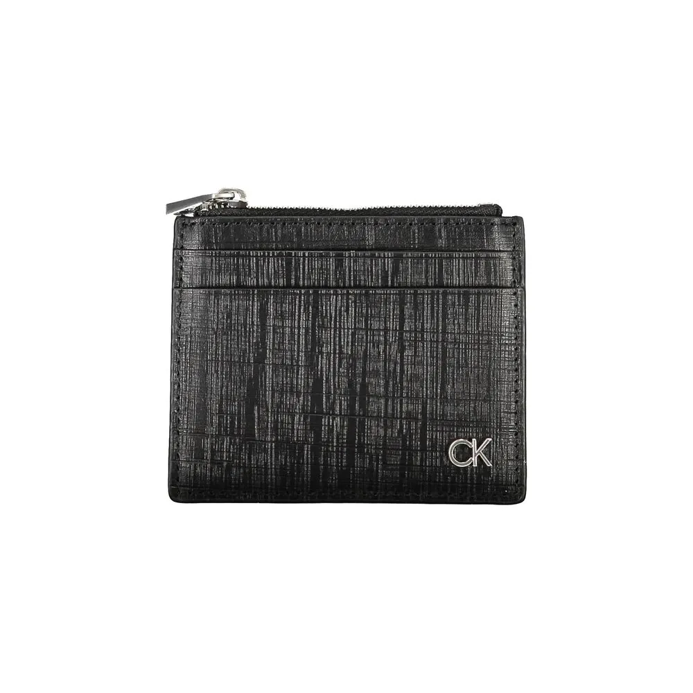 Calvin Klein Men's Sleek Leather Card Holder with Zip Closure