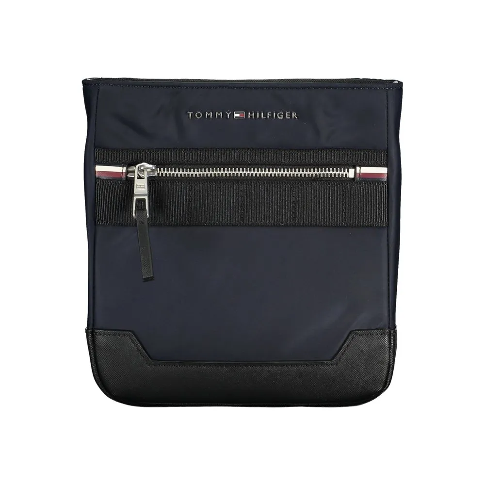 Tommy Hilfiger Men's Sleek Blue Shoulder Bag with Contrasting Details