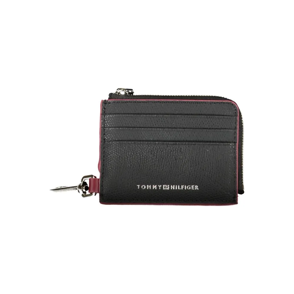 Tommy Hilfiger Men's Chic Leather Card Holder with Snap Hook