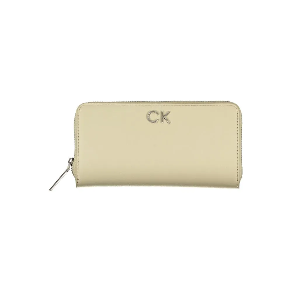 Calvin Klein Women's Elegant Beige Zip Wallet with RFID Blocking
