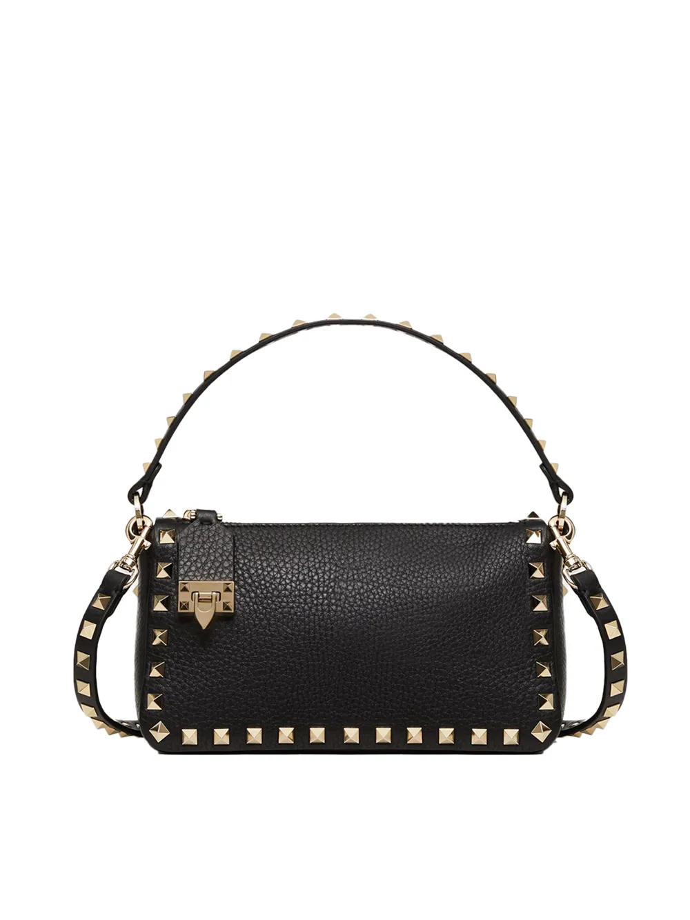 Valentino Garavani Women's Black Garnet Calfskin Small Rockstud Shoulder Bag